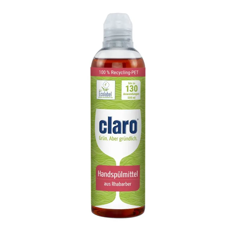 Detergent lichid ecologic pentru spalarea manuala a vaselor, cu rubarba, 500ml Claro