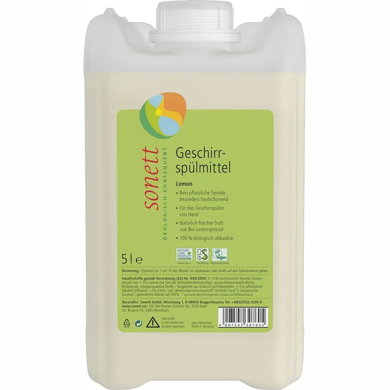 Detergent pentru spalat vase cu lamaie bio, 5L
