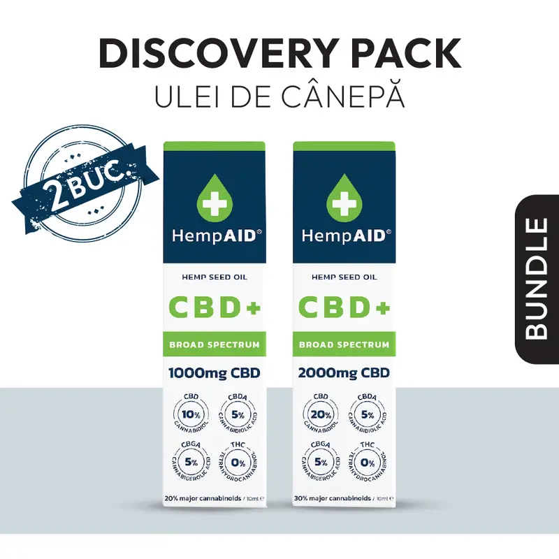 Discovery Pack Ulei de canepa cu CBD HempAID, pachet promotional