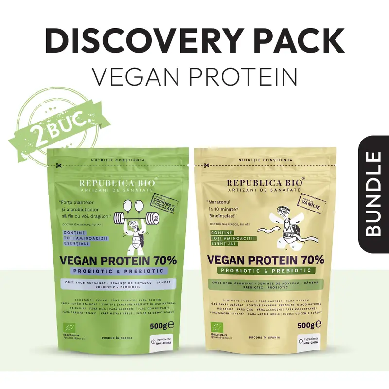 Discovery Pack Vegan Protein 70% - Probiotic & Prebiotic Republica BIO, Pachet Promotional