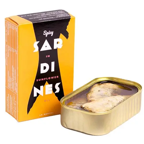 Don Gastronom bucăți de sardine în ulei de măsline picant 120g