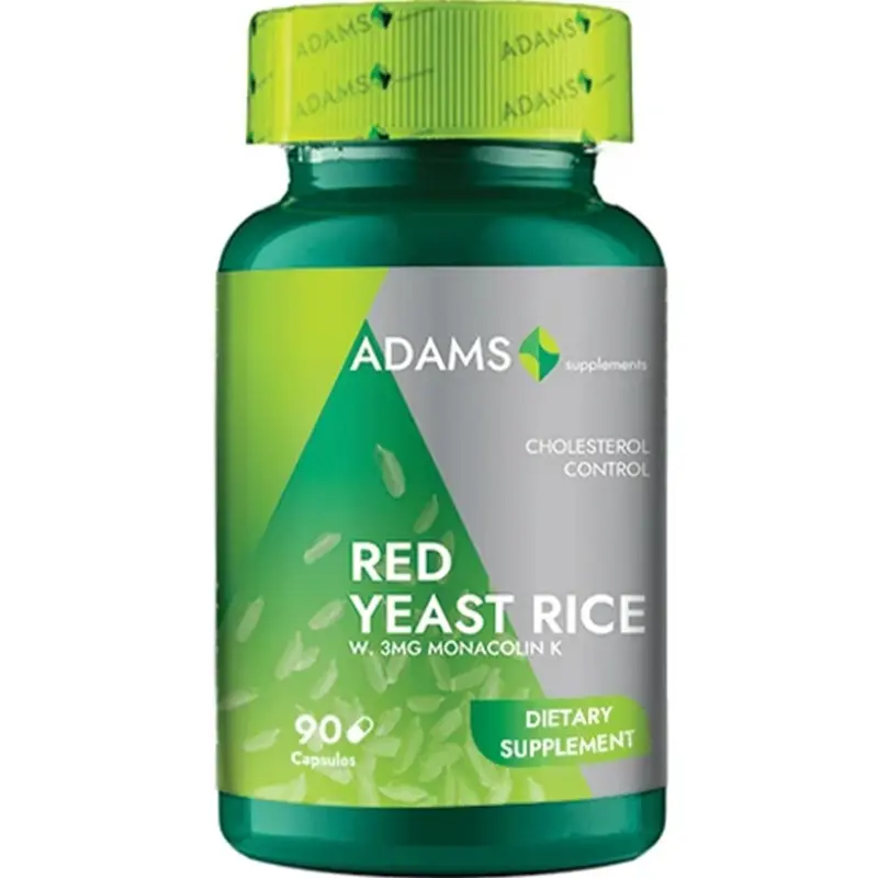 Drojdie de orez roșu 600 mg 90 capsule vegetale – Adams Vision