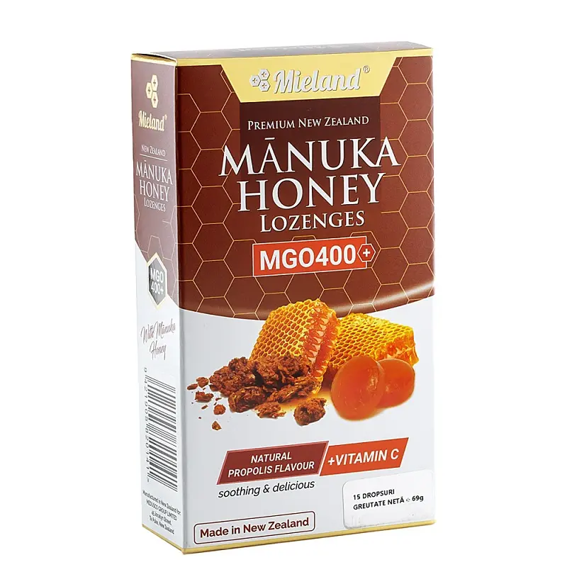 Dropsuri manuka propolis vitamina C 15 dropsuri, 69 g – Mieland