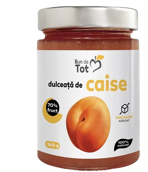 Dulceață de caise fără zahăr adăugat 360 g – Dacia Plant