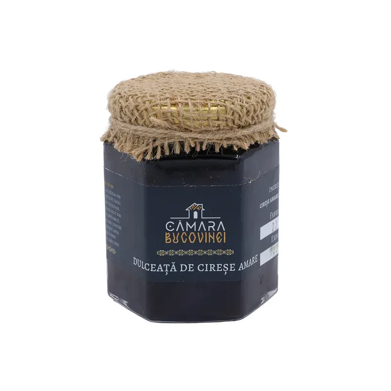 Dulceață de cireșe amare 200 g – gust intens, preparat artizanal