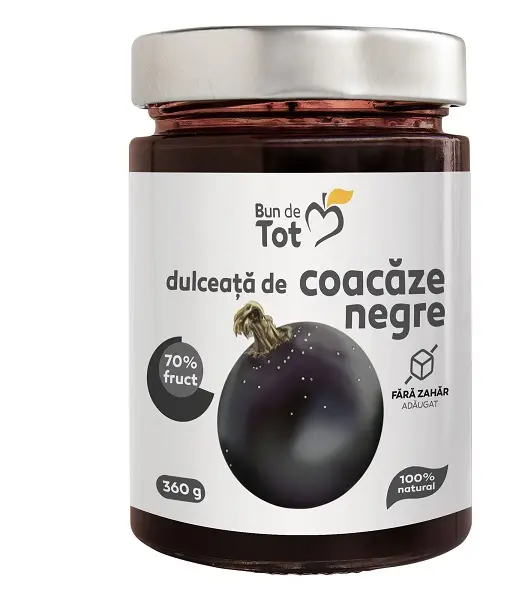 Dulceață de coacăze negre fără zahăr 360 g – Dacia Plant
