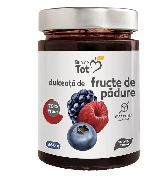 Dulceață de fructe de pădure fără zahăr 360 g – Dacia Plant