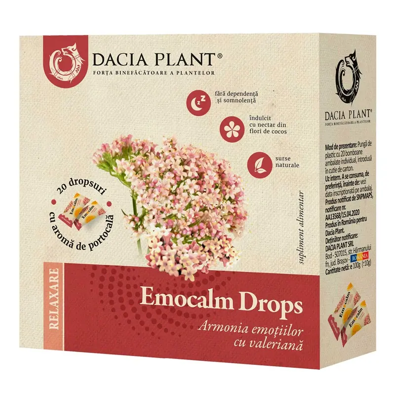 Emocalm drops 20 dropsuri – Dacia Plant - Calm în zilele pline