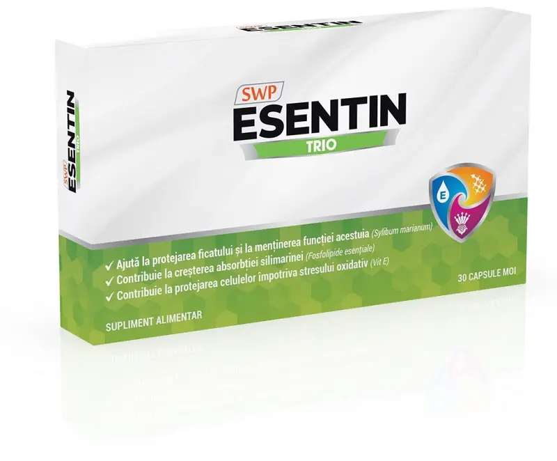 Esentin Trio 30 capsule moi – Sunwave Pharma - Ficat sănătos