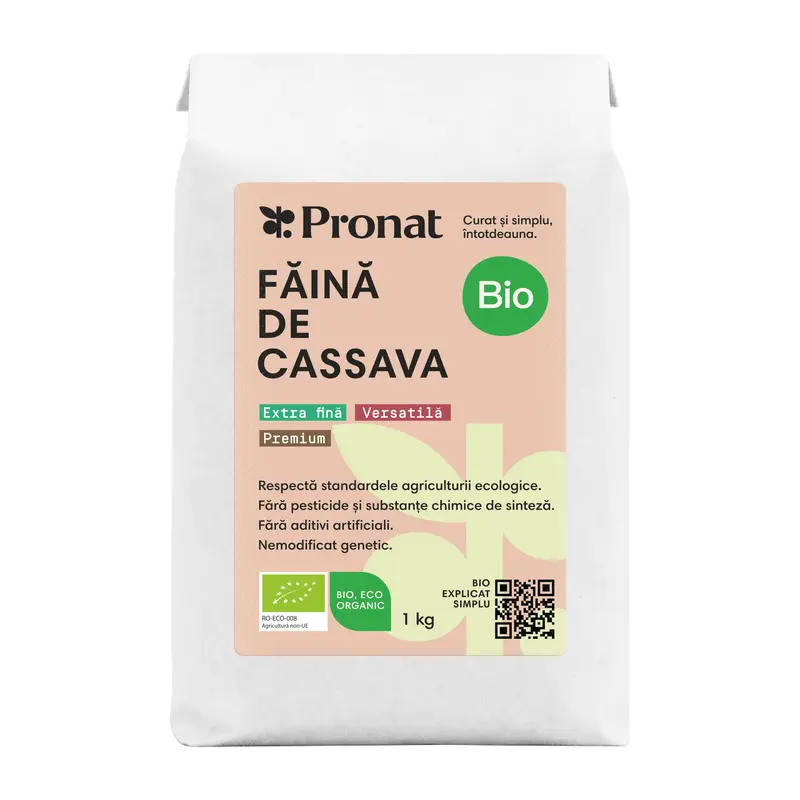 Faina bio de cassava extra fina (tapioca / manioc), 1000g Pronat