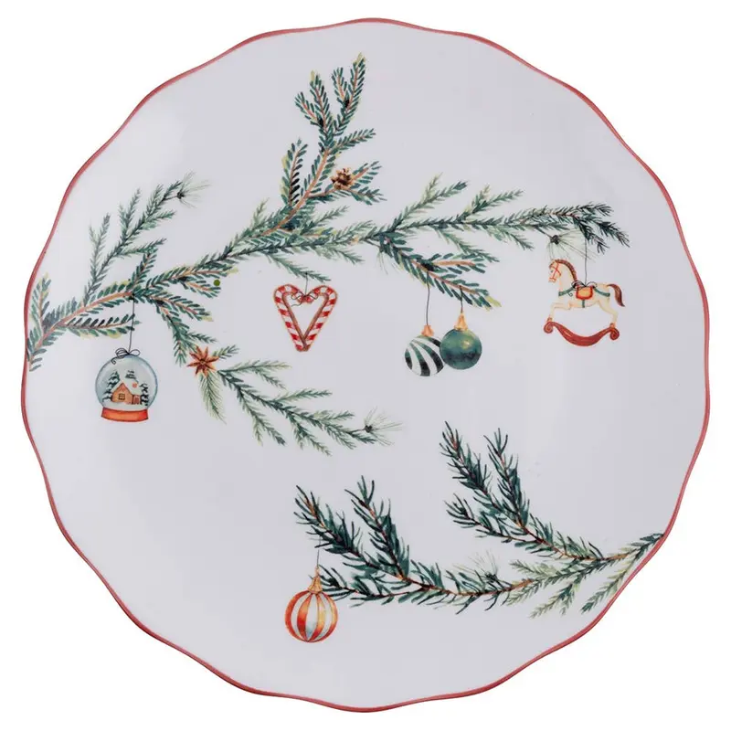 Farfurie întinsă din porțelan, Ø 27 cm — decor de Crăciun
