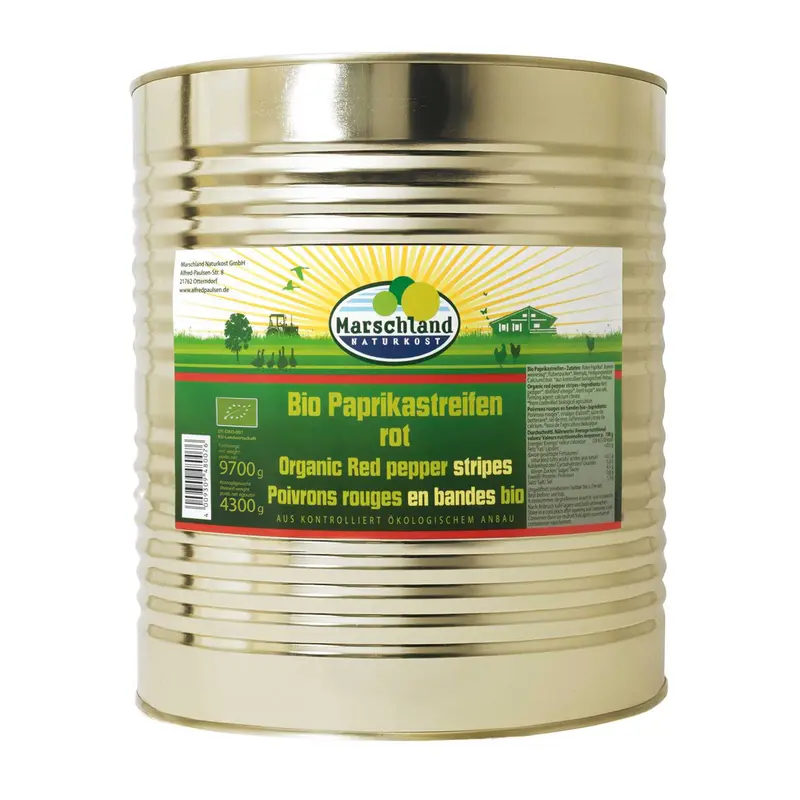 Fasii de ardei rosu bio, 10200ml, Marschland Naturkost