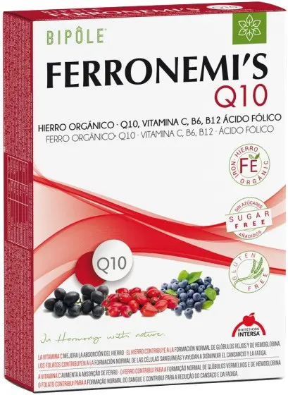 Ferronemi'S Q10, 200ml 20x10ml Bipole, Fier ecologic – Q10 – Vitaminele B6, B12 și C – Acid folic.