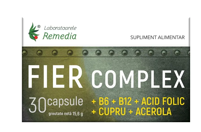 Fier Complex 30 capsule – Remedia - Mai puțină oboseală