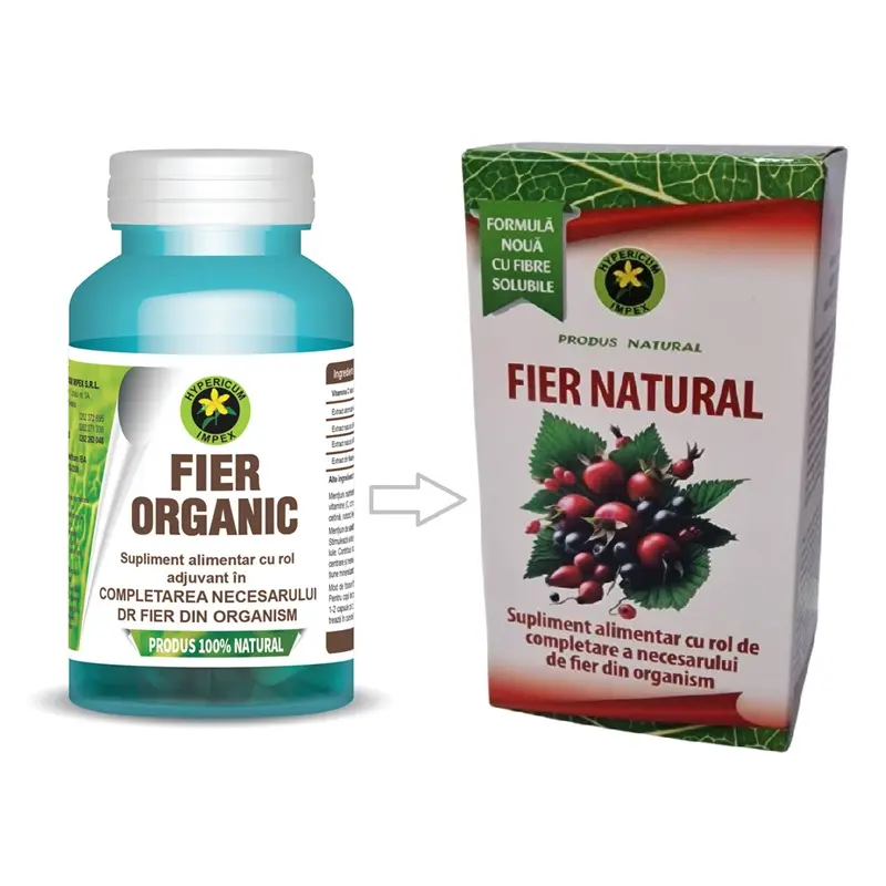 Fier organic 60 capsule – Hypericum - Mai puțină oboseală