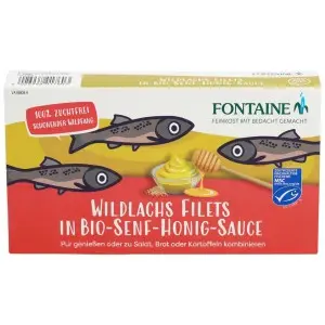 File de somon salbatic in sos bio de mustar si miere, 200g