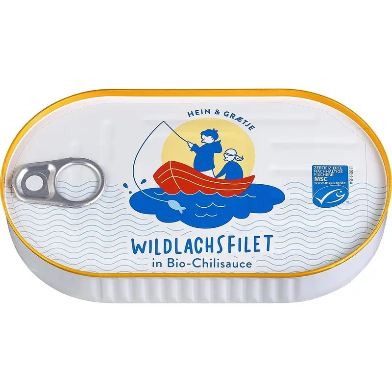 File de somon salbatic in sos bio de rosii cu chili, 200g