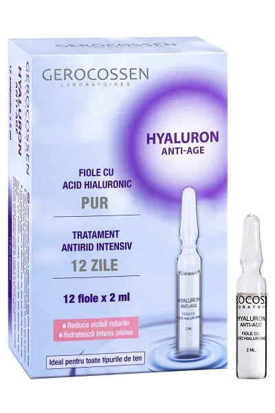 Fiole cu acid hialuronic pur 12 x 2 ml – Gerocossen