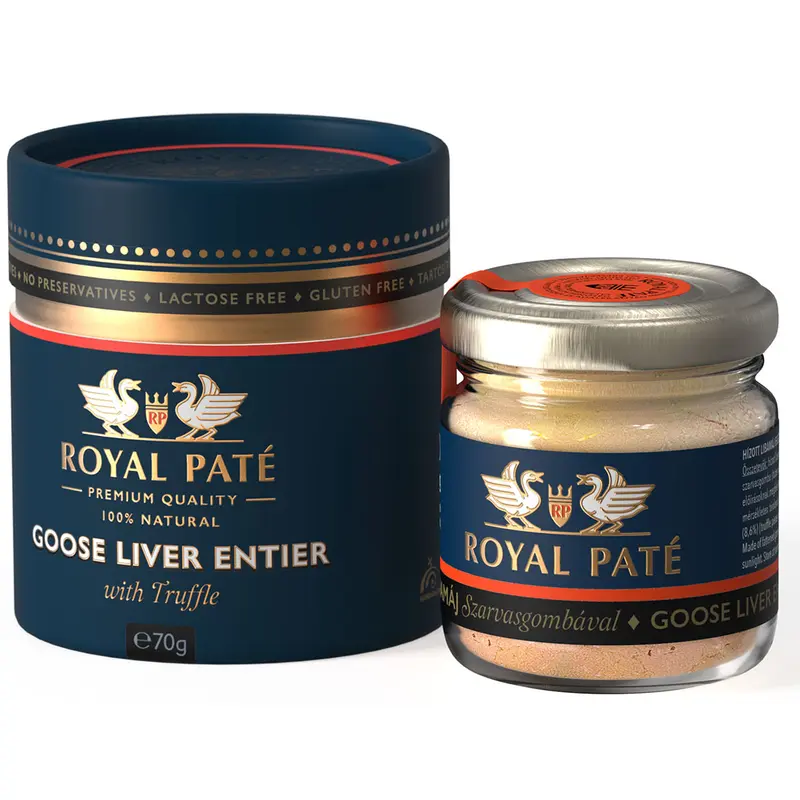 Foie gras de gâscă Entier cu trufe negre 99% Royal Pate 70g