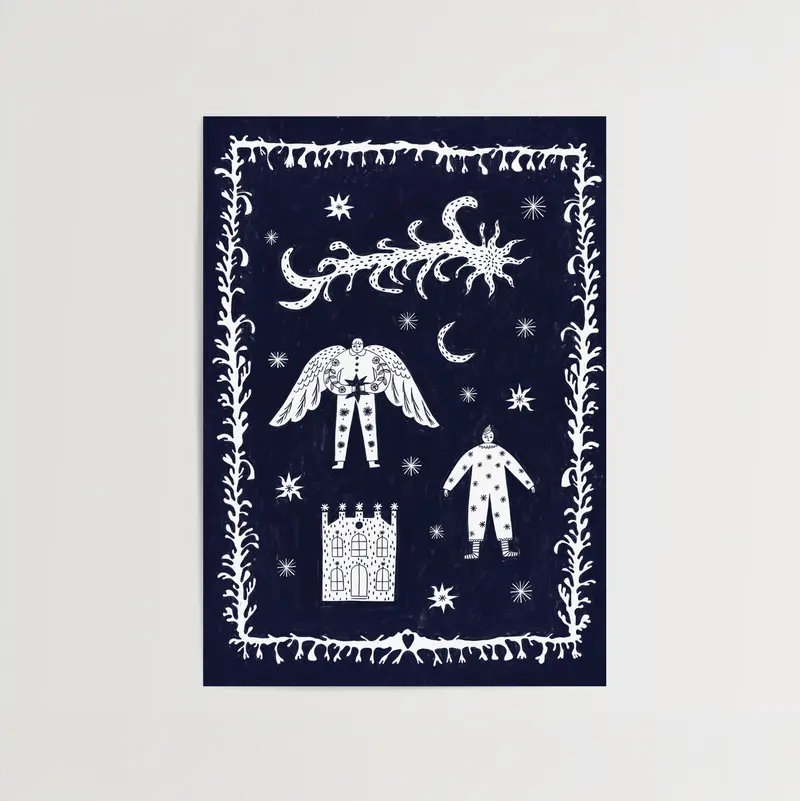 Folk Christmas Print