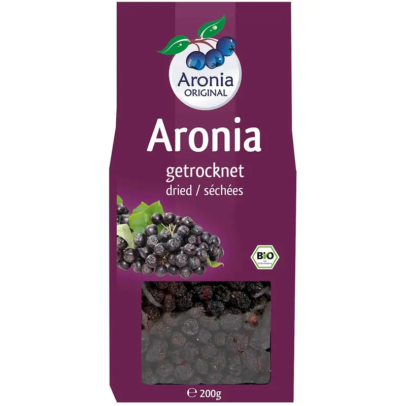 Fructe de aronia bio uscate, 200g