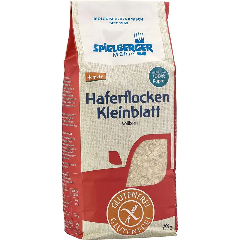 Fulgi mici de ovaz bio integrali fara gluten Demeter, 950g