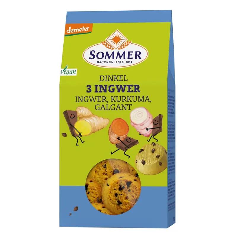 Fursecuri vegane din spelta cu ghimbir si curcuma, 150g