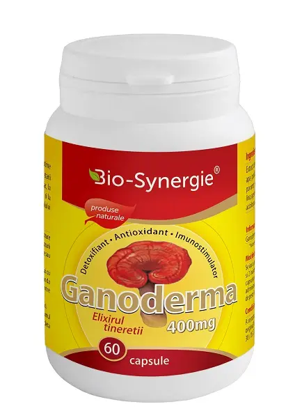 Ganoderma 400 mg 60 capsule – Bio-Synergie - Tradiție reishi