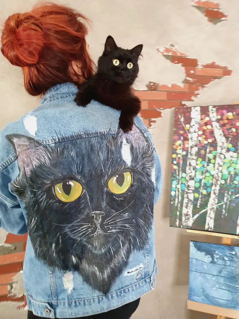 Geaca denim "Pisica Neagra"
