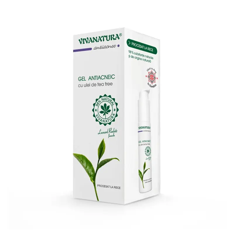Gel antiacneic cu ulei de tea tree 45 ml – VivaNatura