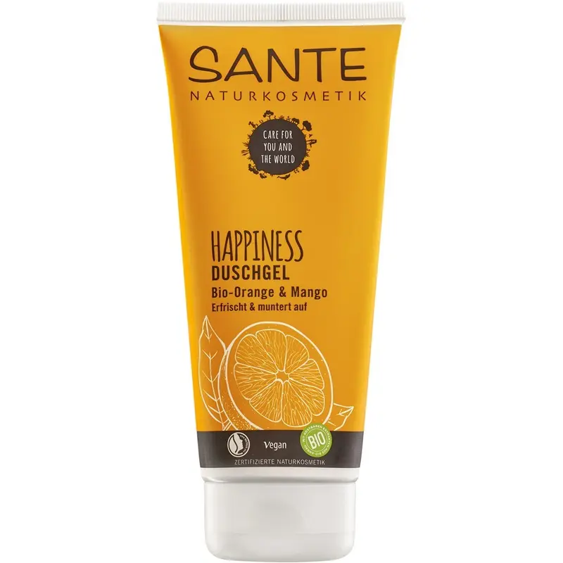 Gel de dus Happiness cu portocala si mango bio, 200ml
