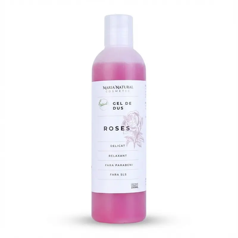 Gel de duș natural, delicat cu trandafiri