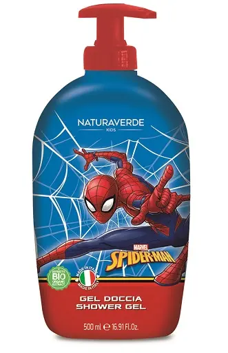 Gel de duș Spiderman cu pompiță 500 ml – Naturaverde