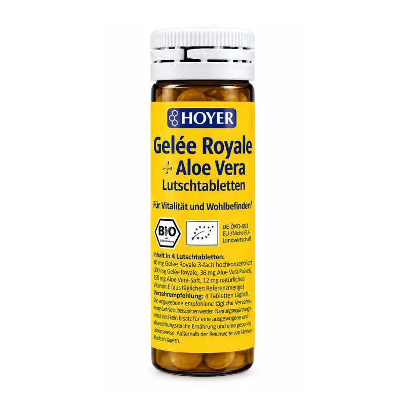 Gelee Royale + aloe vera tablete masticabile bio, 60 tb Hoyer