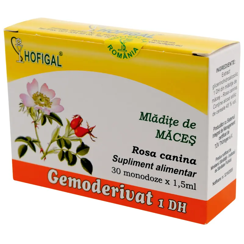 Gemoderivat din mlădițe de măceș 30 monodoze x 1,5 ml – Hofigal