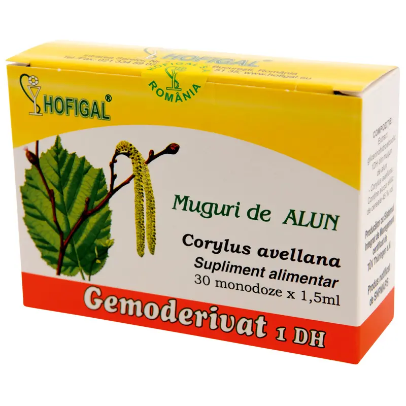 Gemoderivat din muguri de alun 30 monodoze x 1,5 ml – Hofigal