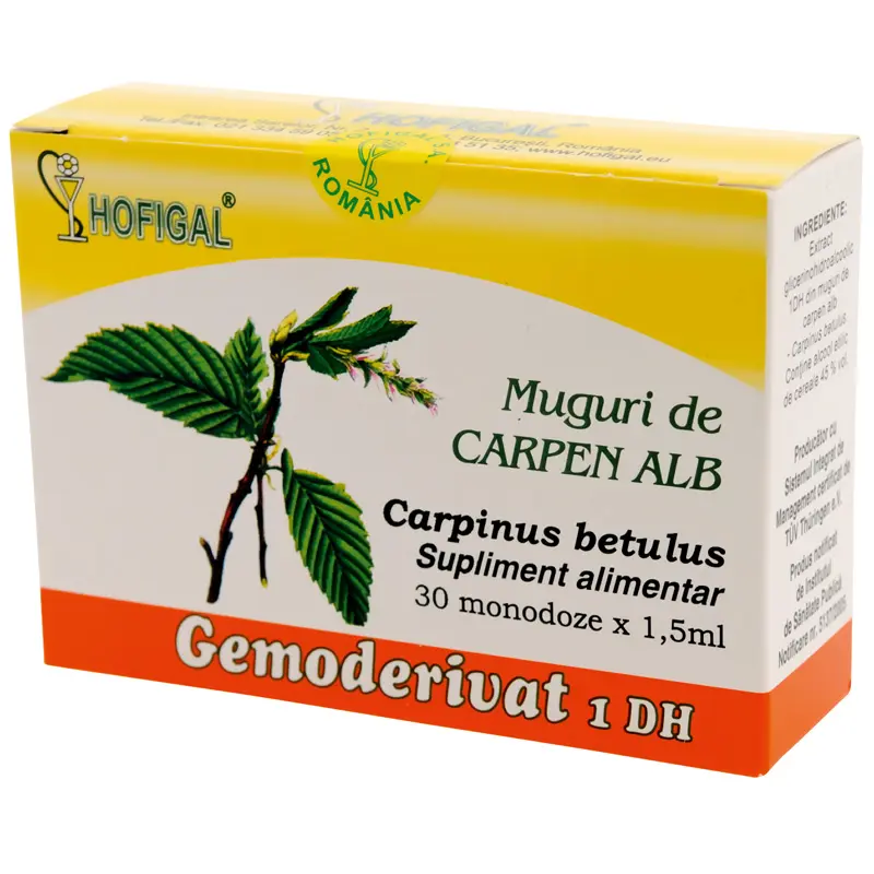 Gemoderivat muguri de carpen alb 30 monodoze x 1,5 ml – Hofigal