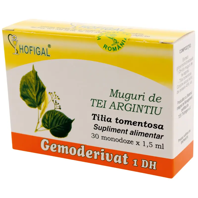 Gemoderivat muguri tei argintiu 30 monodoze x 1,5 ml – Hofigal
