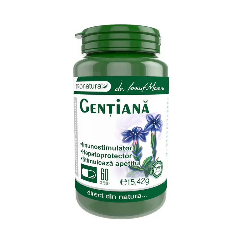Gențiană 60 capsule – Medica - Apetit și digestie