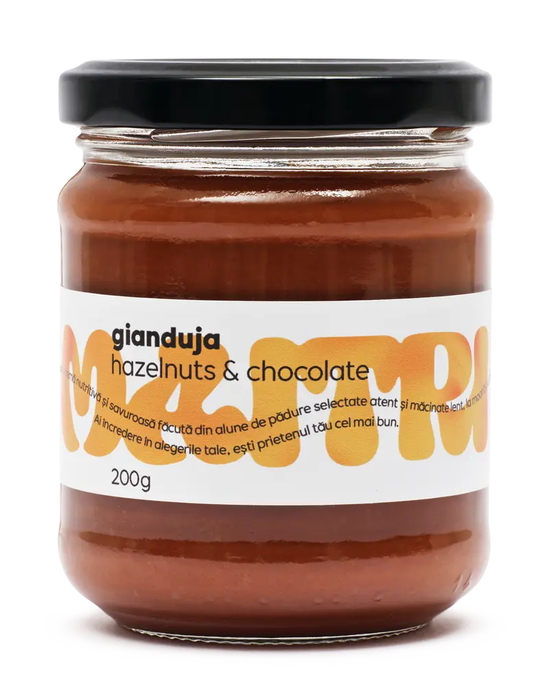 Gianduja — Cremă de alune de pădure și masă de cacao, fără zahăr