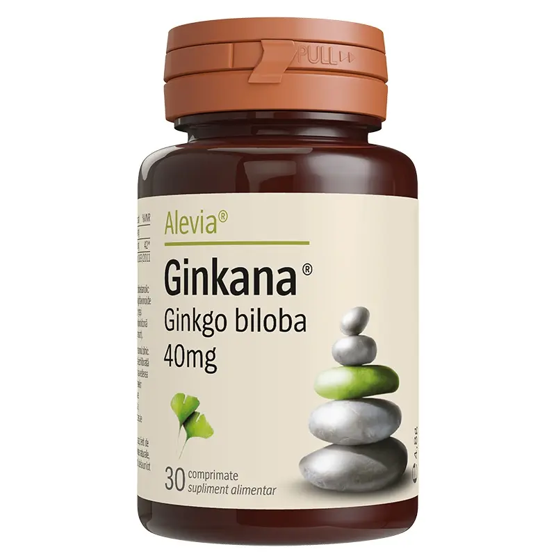 Ginkana Ginkgo biloba 40 mg 30 comprimate – Alevia