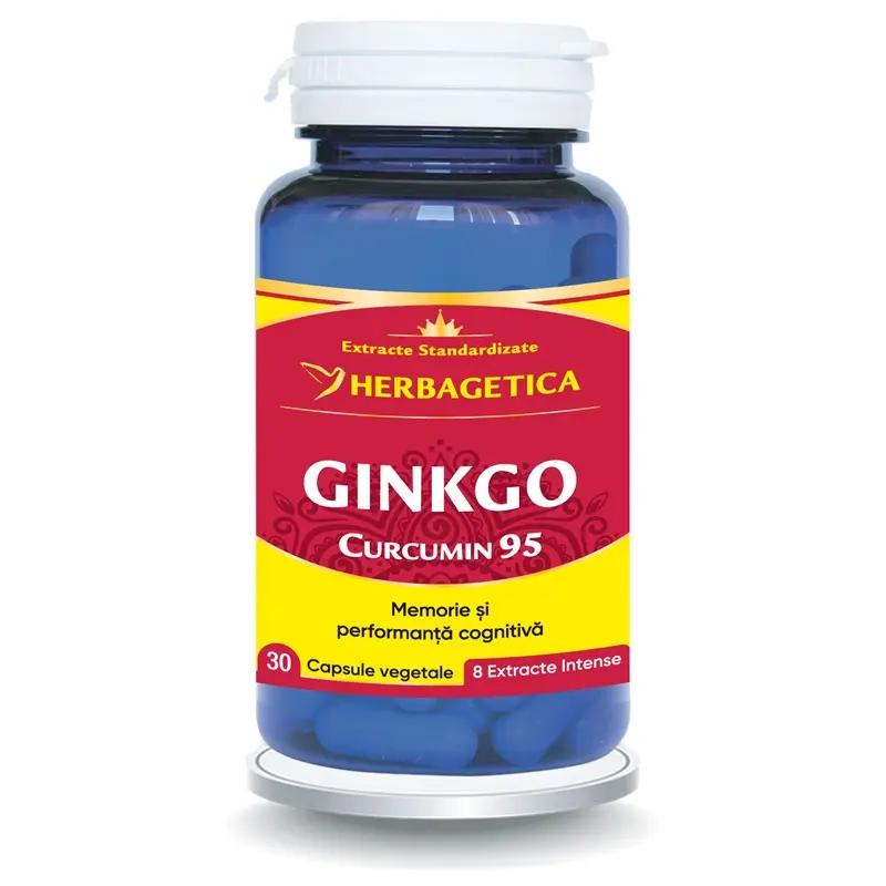 Ginkgo Curcumin95 30 capsule – Herbagetica - Pentru memorie