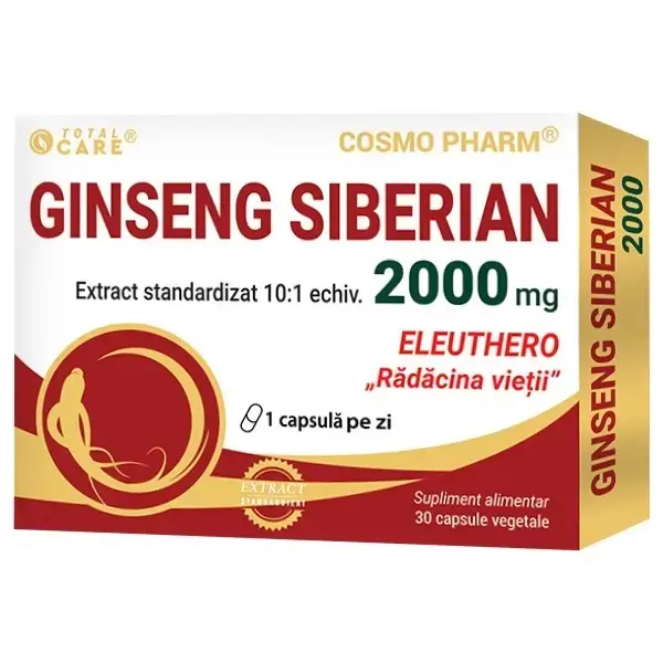 Ginseng siberian 2000 mg 30 capsule vegetale – Cosmo Pharm