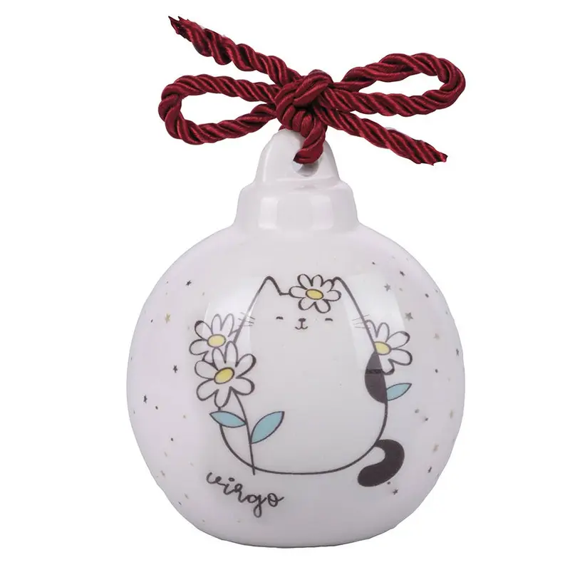 Glob de Crăciun din ceramică, zodia Fecioară, Ø 8 cm