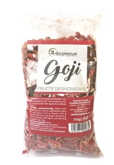 Goji fructe deshidratate 250 g – Eco Natur - Aport de fibre
