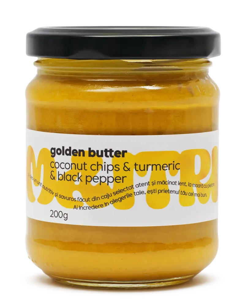 Golden Butter — Unt din cocos chips, turmeric și piper negru