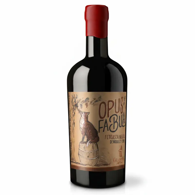 Gramofon Opus Fabula Fetească Neagră Demidulce 0.5L 16.3%
