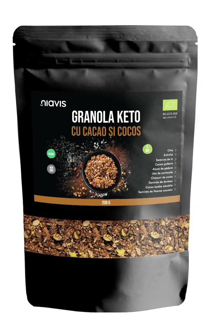 Granola Keto cu Cacao si Cocos Ecologica/BIO 200g