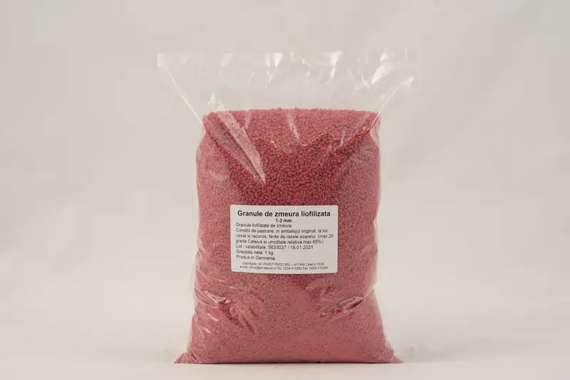 Granule de zmeura liofilizata
