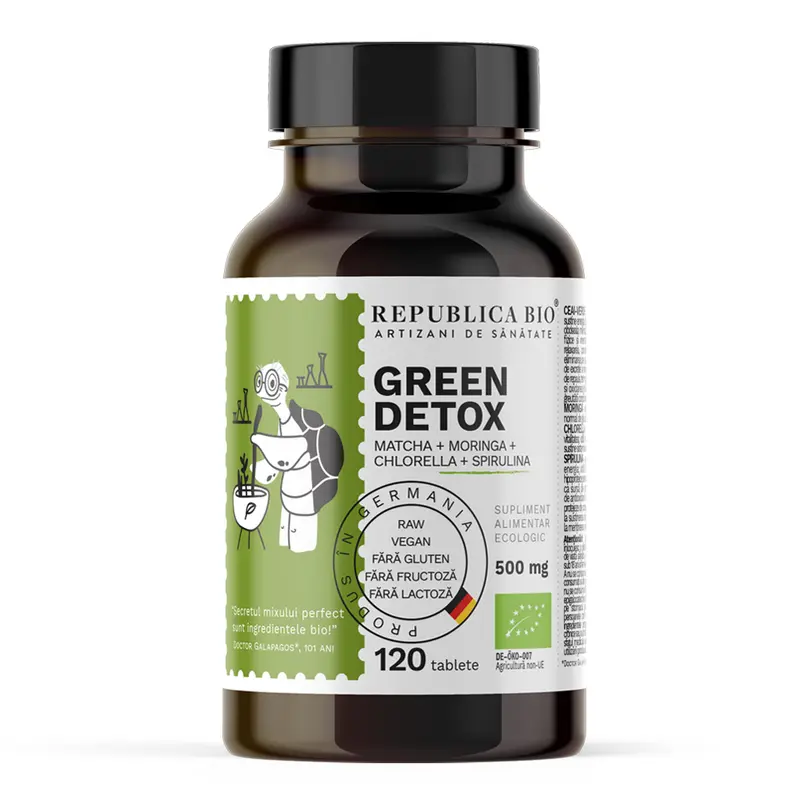 Green Detox (500 mg) supliment alimentar Ecologic Republica BIO, 120 tablete (60 g)